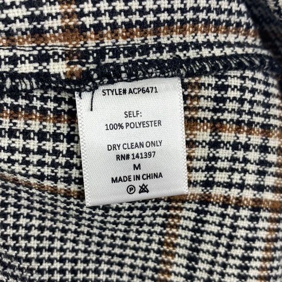 ASTR the Label Tie Waist Black Brown Plaid Trouser Pants Women's Size Medium - Picture 7 of 7